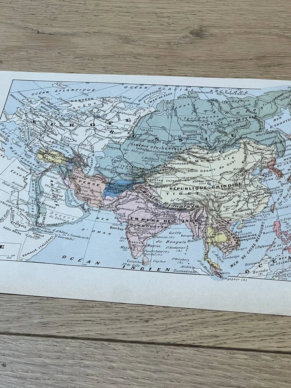 Carte d'Asie - 20x29cm