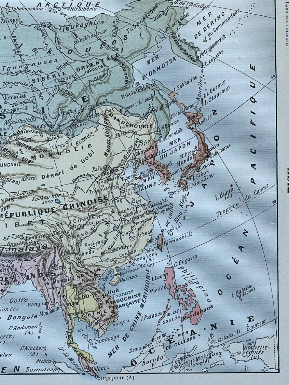 Carte d'Asie - 20x29cm