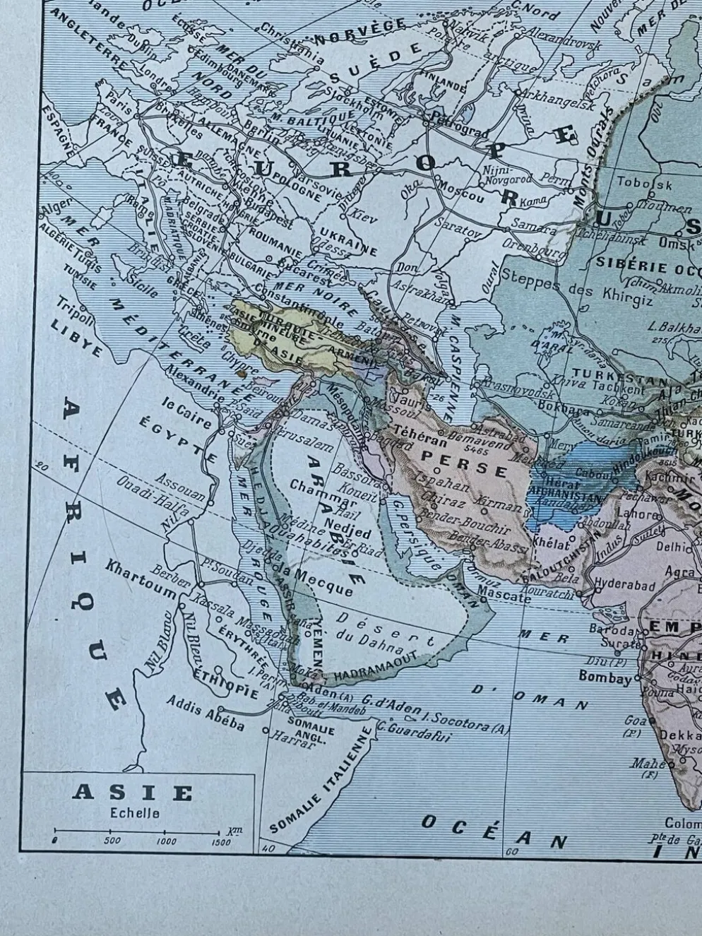 Carte d'Asie - 20x29cm
