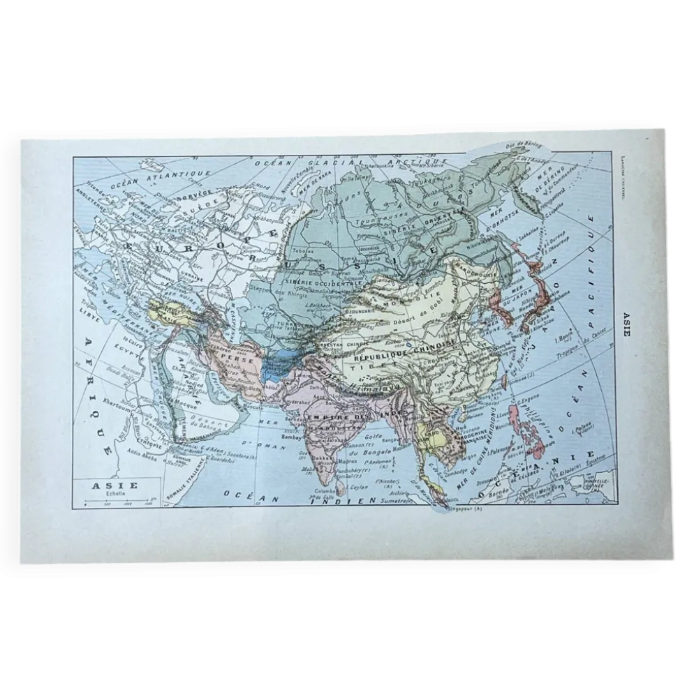 Carte d'Asie - 20x29cm