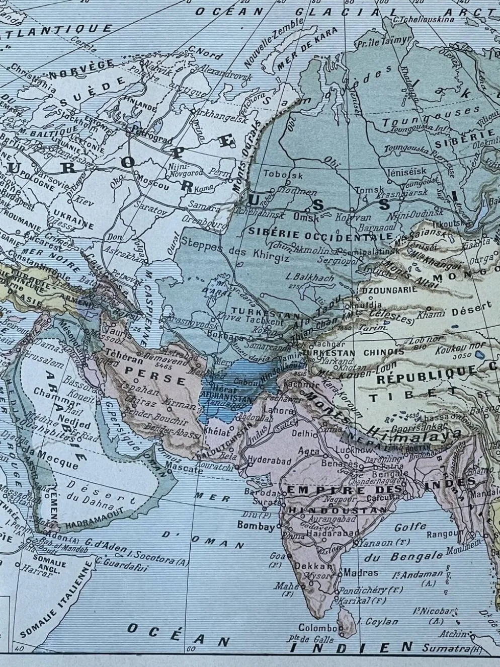 Carte d'Asie - 20x29cm