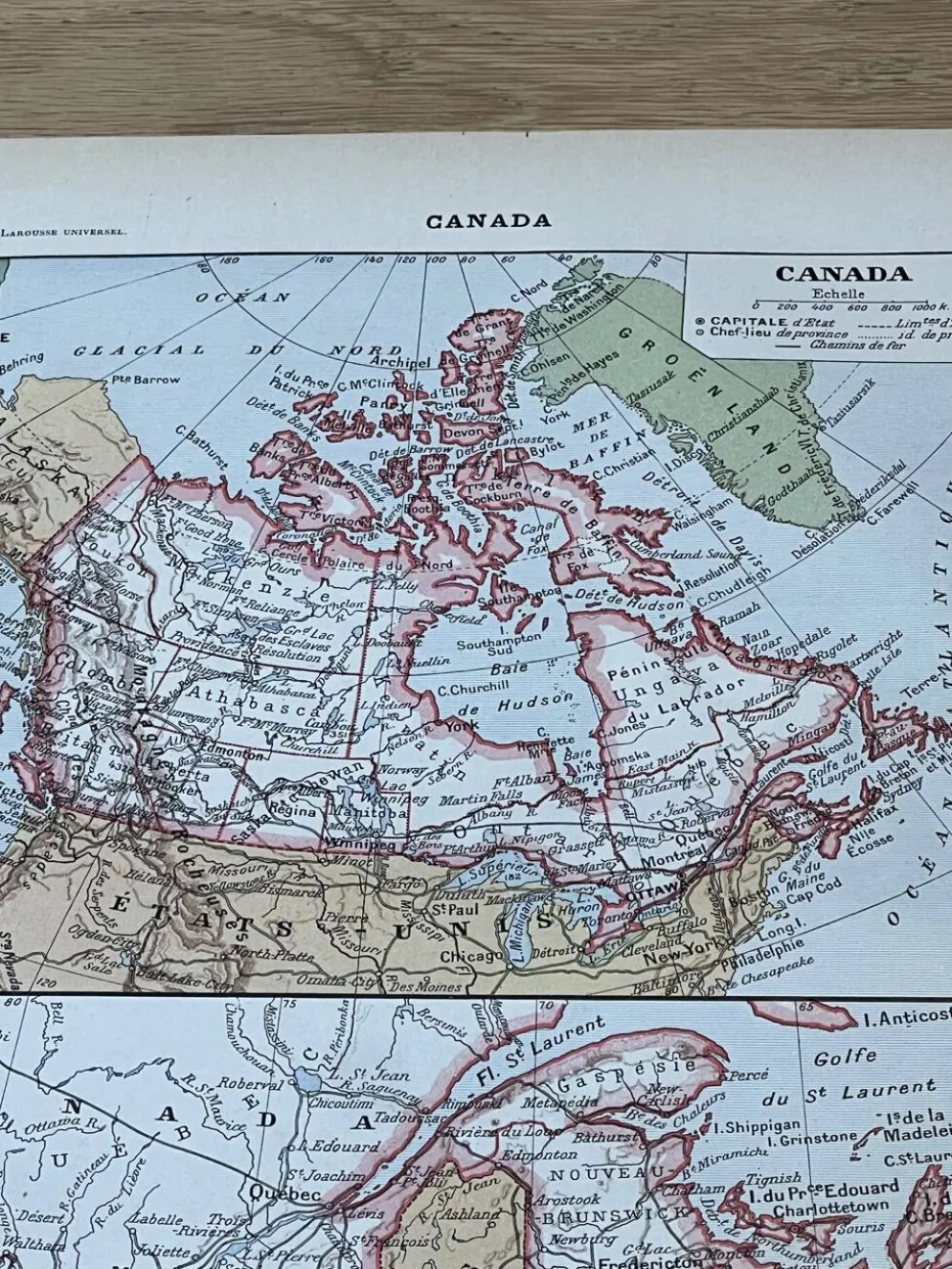 Carte de Canada - 20x29cm 1922