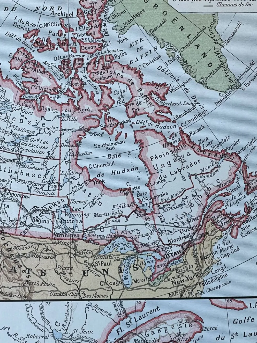 Carte de Canada - 20x29cm 1922