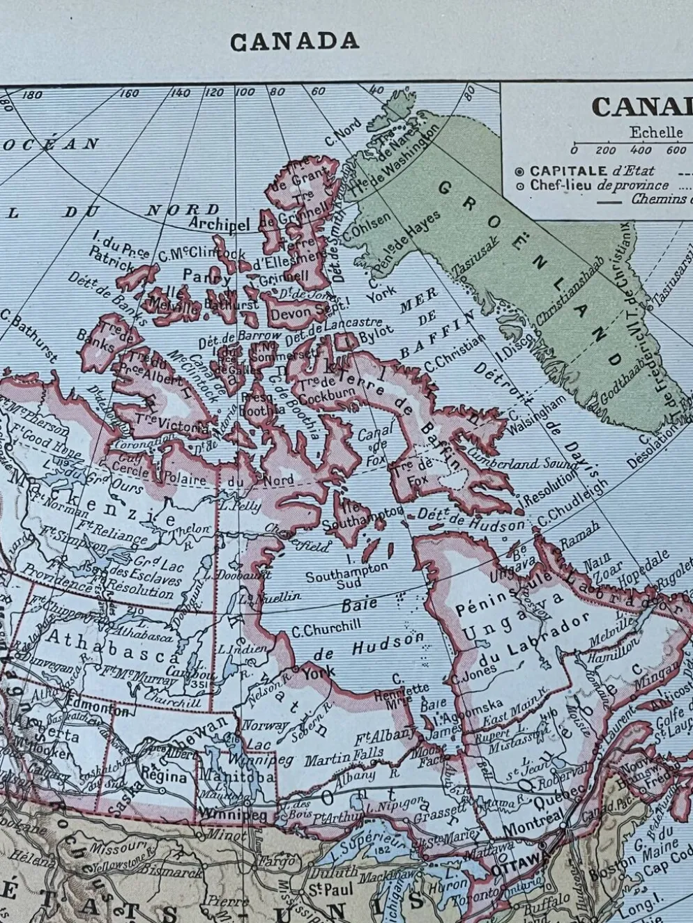 Carte de Canada - 20x29cm 1922
