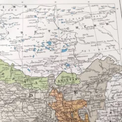 Carte de l’Inde vintage 43x43cm de 1950