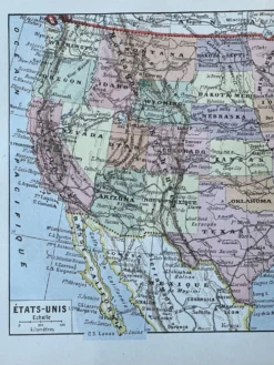 Carte des États Unis - 20x29cm 1922