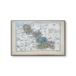 Carte du Nord, France. Antiquité imprimée en 1889.