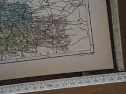 Carte du Nord, France. Antiquité imprimée en 1889.