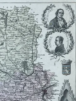 Carte du Rhône - Lyon, Ampère, Jacquart, 23x27cm