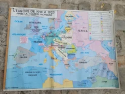 Carte géographique scolaire Europe avant/après guerre