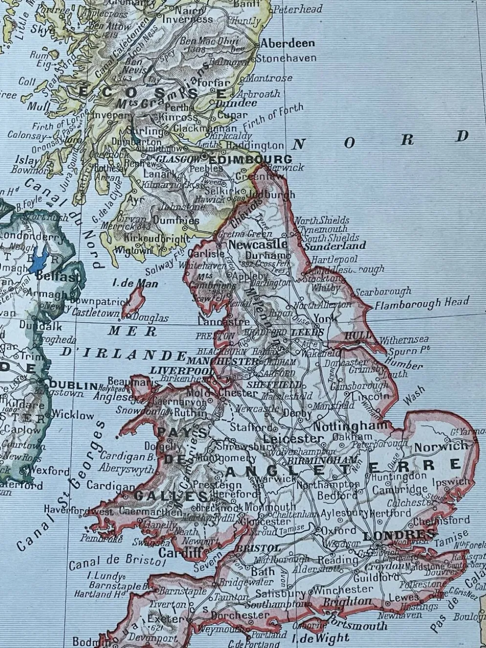 Carte Grande-Bretagne et Irlande - 20x29cm