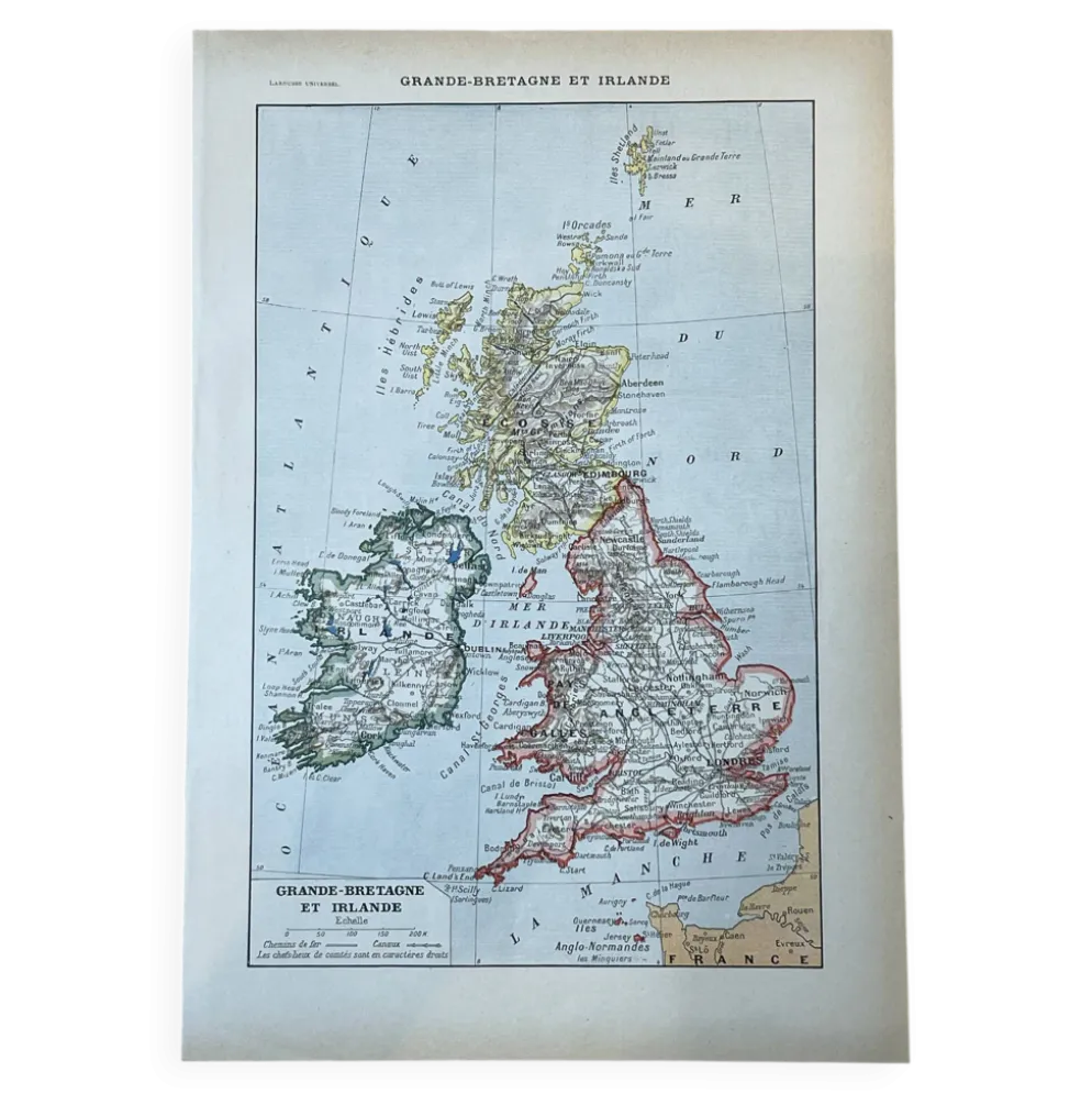Carte Grande-Bretagne et Irlande - 20x29cm