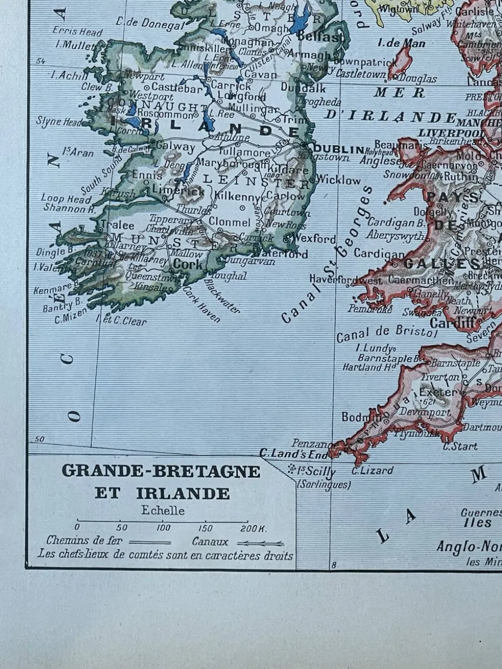 Carte Grande-Bretagne et Irlande - 20x29cm