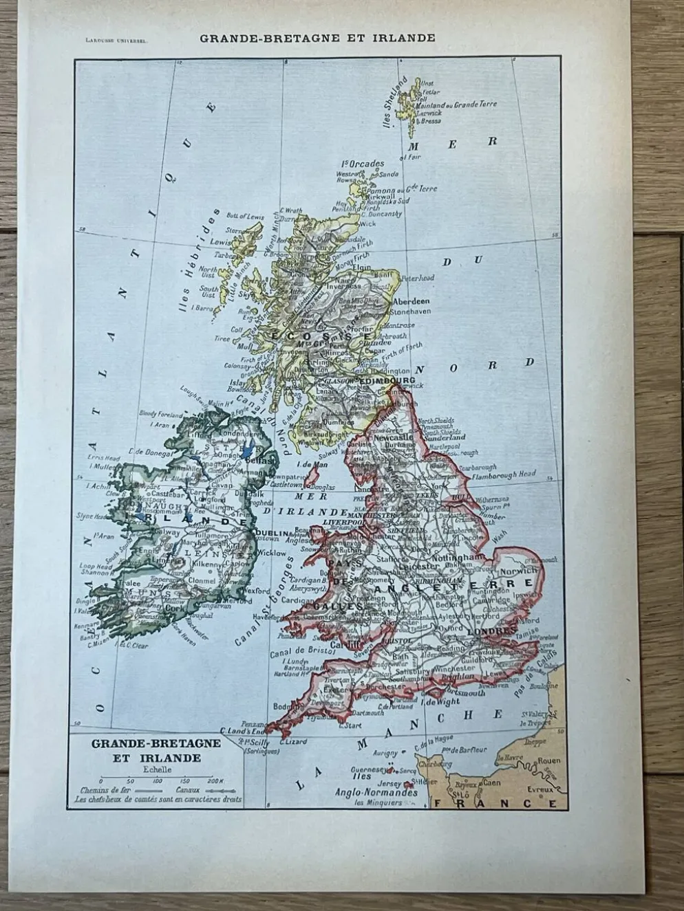 Carte Grande-Bretagne et Irlande - 20x29cm