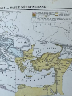 Carte historique - Royaumes barbares et Gaule mérovingienne - 27x37cm