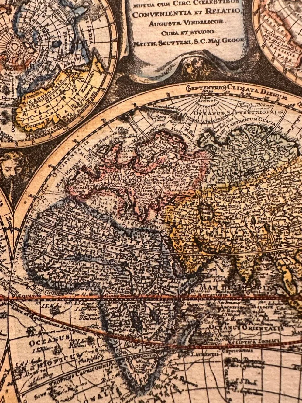 Carte, mappemonde, planisphère ancien