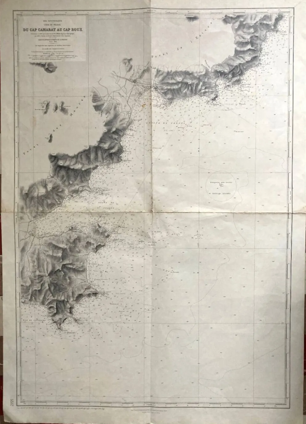 Carte marine ancienne - Du Cap Camarat au cap Roux en passant par St Tropez St Raphael Ste Maxime