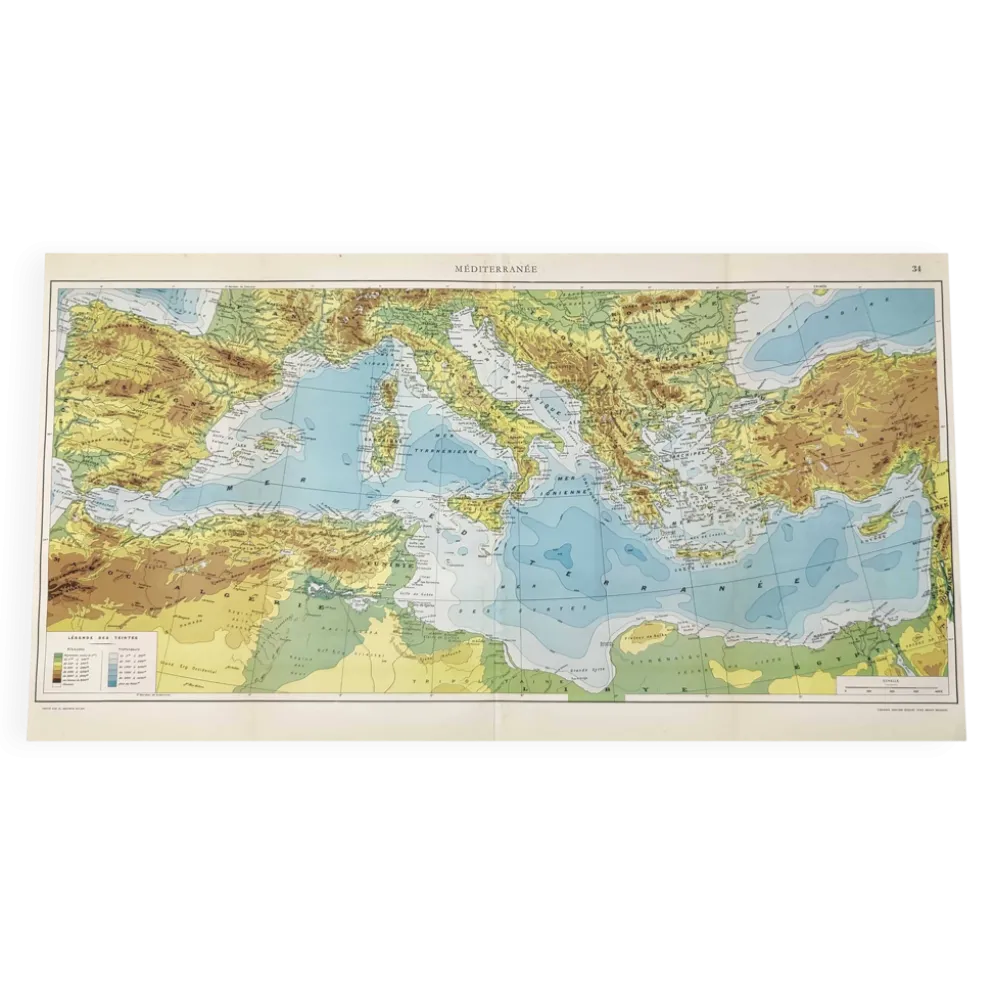 Carte Méditerranée 1950