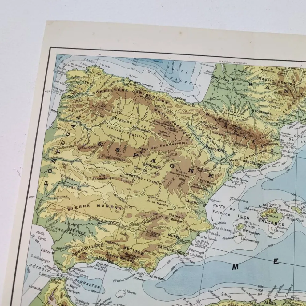 Carte Méditerranée 1950