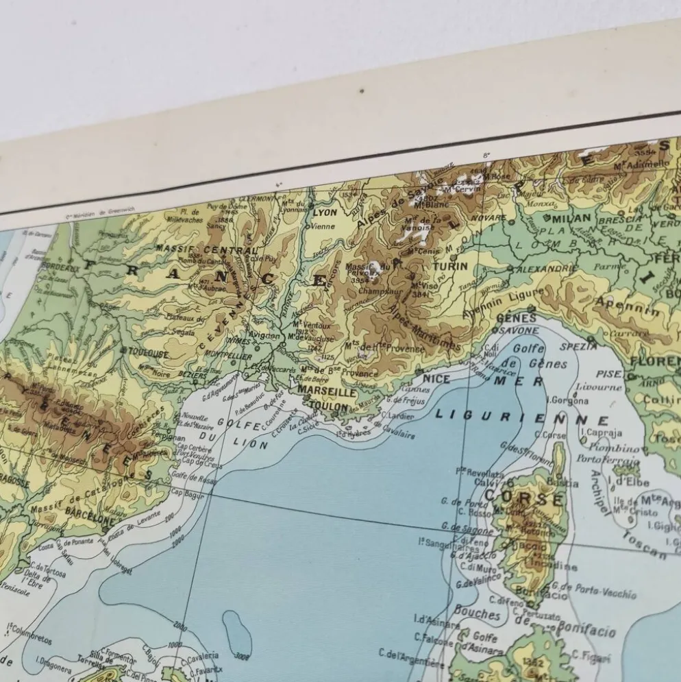 Carte Méditerranée 1950