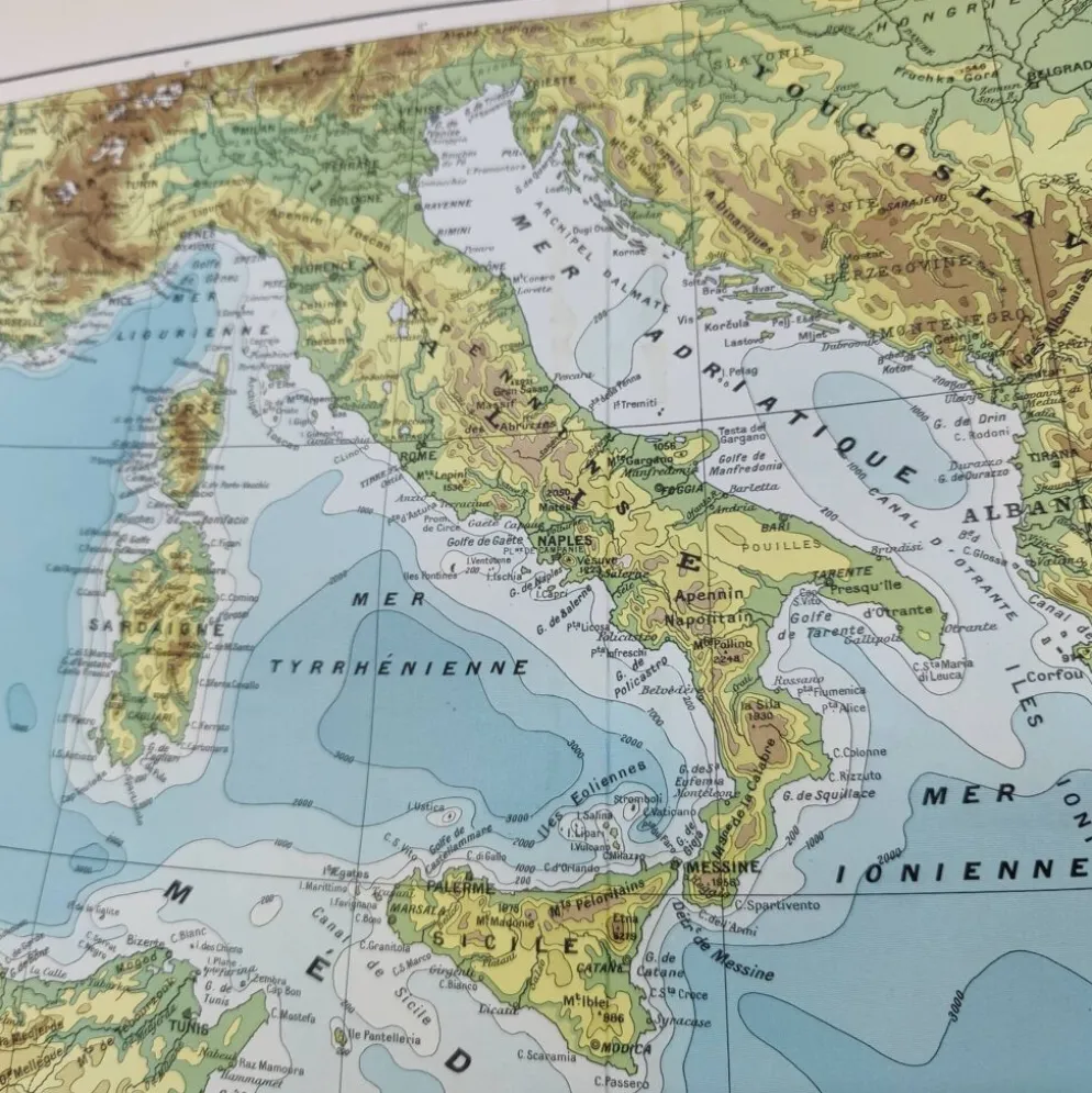 Carte Méditerranée 1950