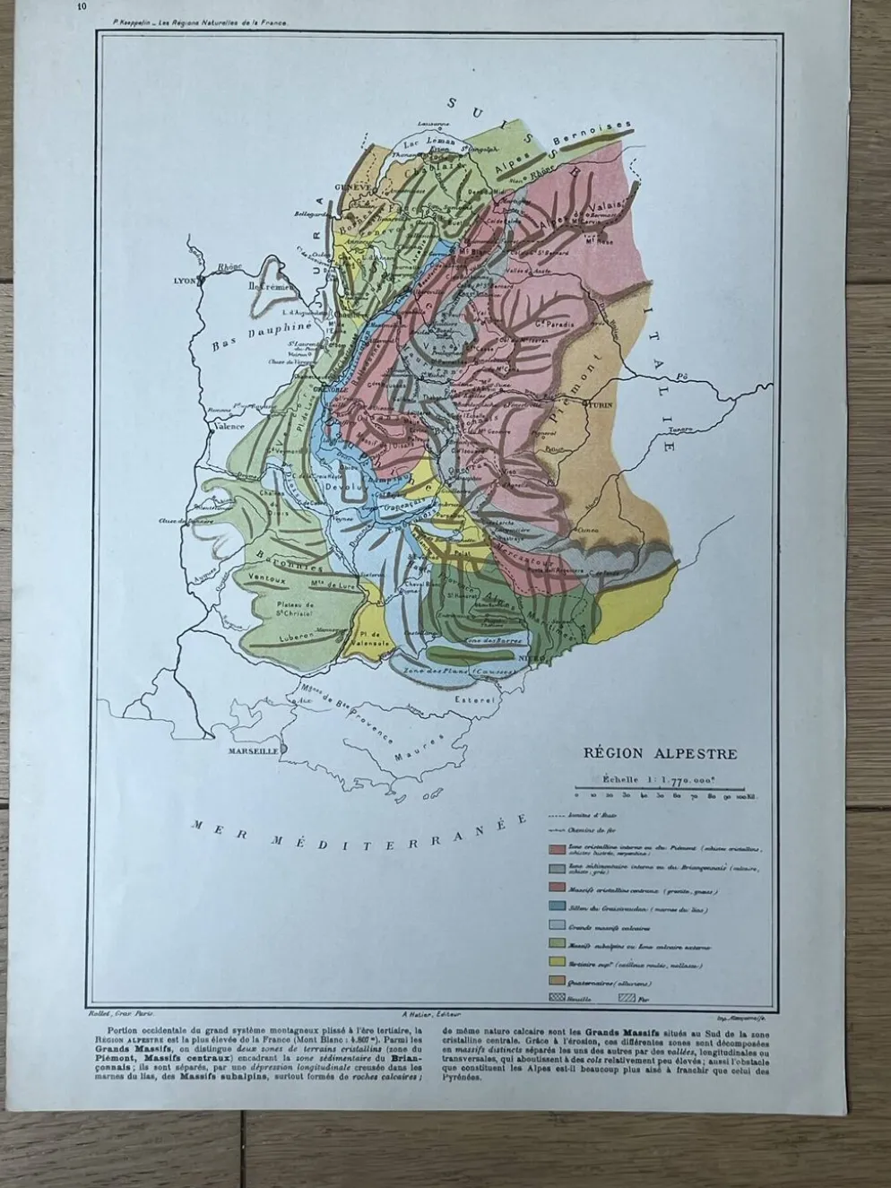 Carte originale Alpes - 37x27cm - 1908