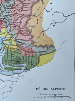 Carte originale Alpes - 37x27cm - 1908