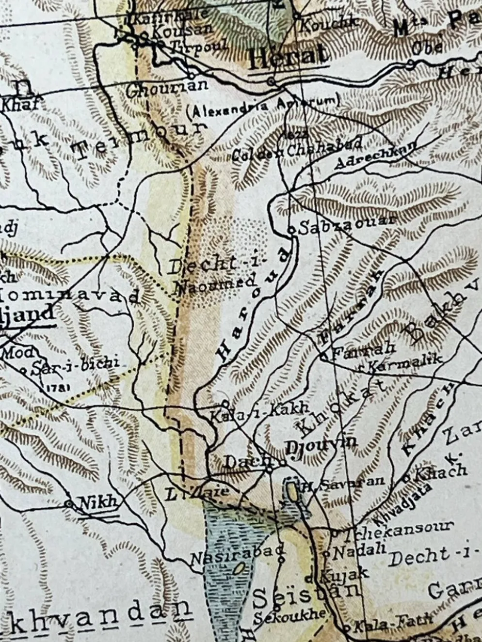 Carte originale Caucase et Pamir 53x37cm - 1905