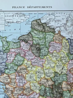 Carte originale de la France 37x27cm - 1908