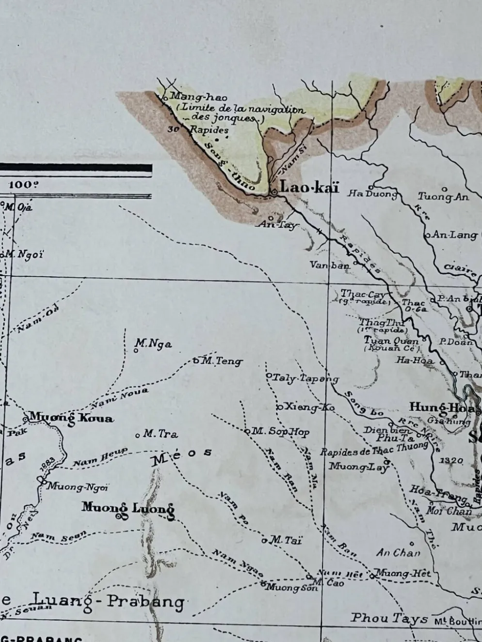 Carte originale de l’Indochine française 37,5x53,5cm