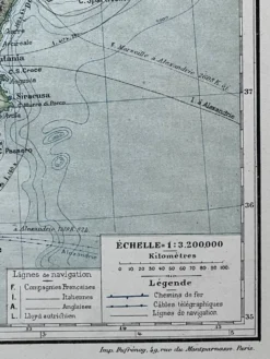 Carte originale de l’Italie 1905 - 37,5x48cm