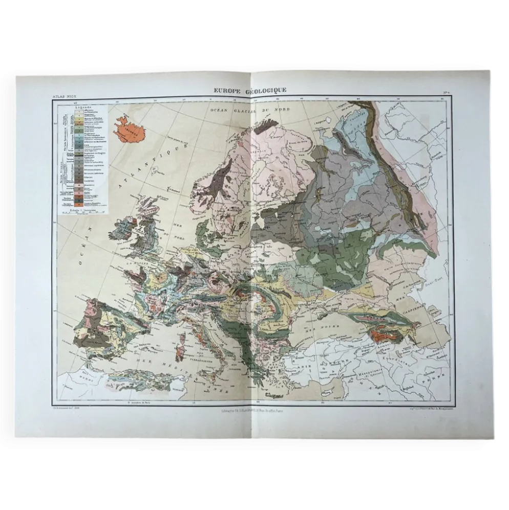 Carte originale d'Europe 37x48cm - 1888