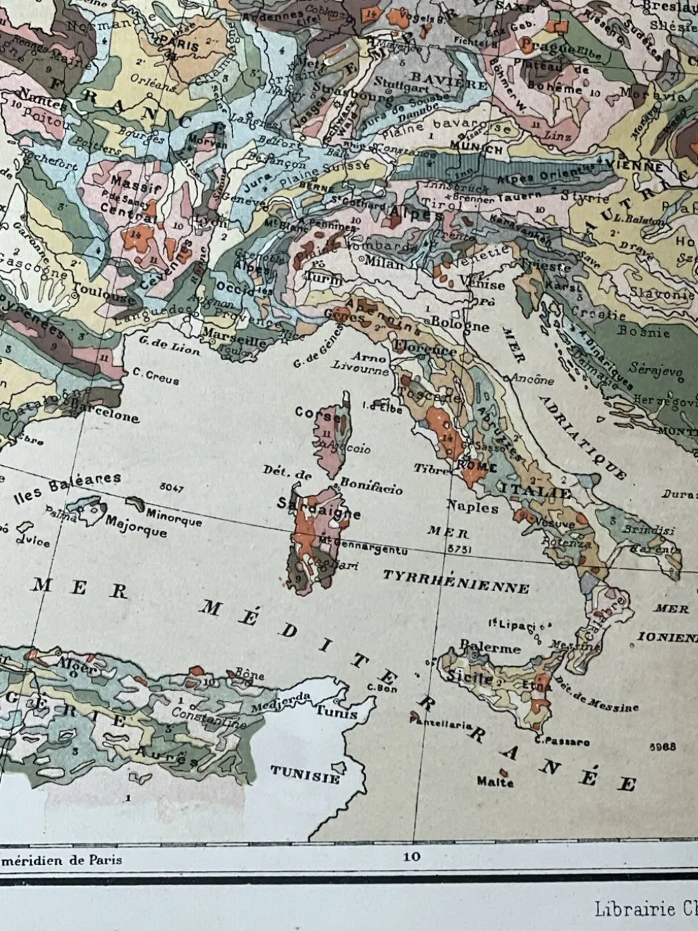 Carte originale d'Europe 37x48cm - 1888
