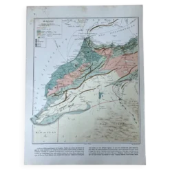Carte originale du Maroc 37x27cm - 1908