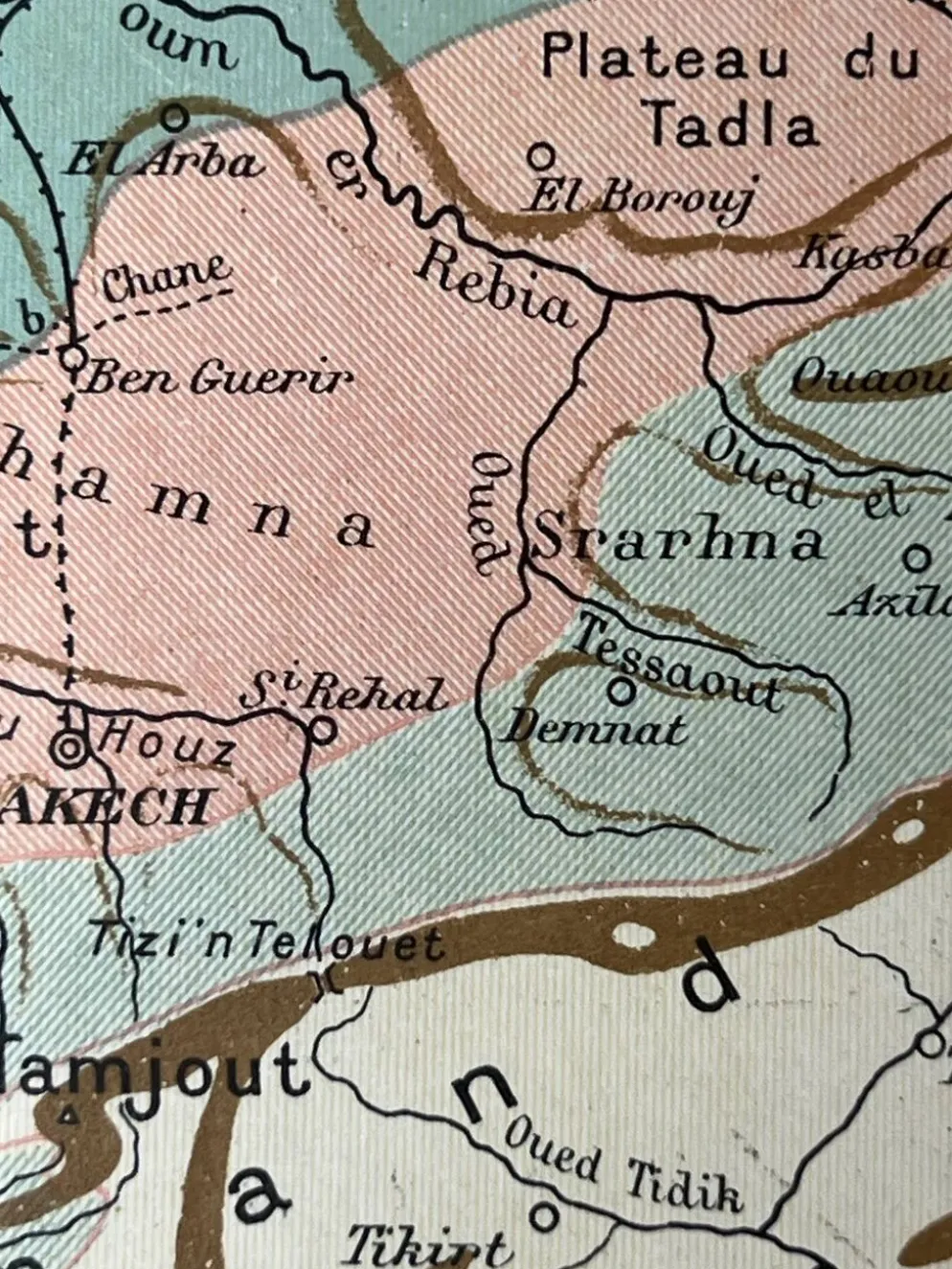 Carte originale du Maroc 37x27cm - 1908