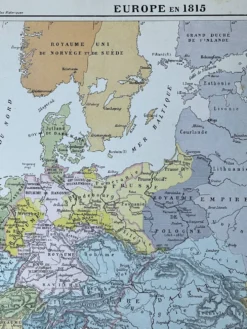 Carte originale Europe en 1815 - 37x27cm - 1908