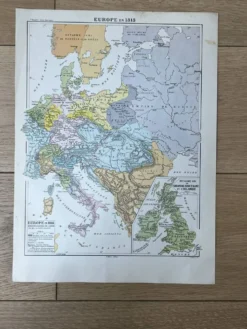 Carte originale Europe en 1815 - 37x27cm - 1908