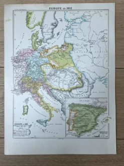Carte originale Europe en 1812 37x27cm (1908)