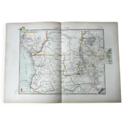 Carte originale Zambèze et Congo 53x37cm 1905