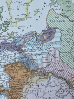 Carte politique Europe au XVIIIe siècle 37x27cm - 1908