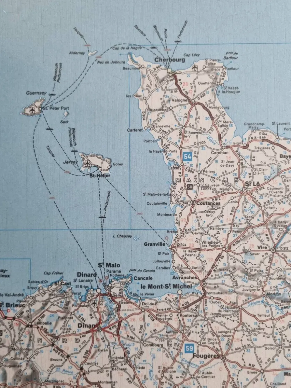 Carte routière "Michelin" vintage années 80 encadrée, 111 cm x 100 cm