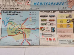 Carte scolaire vintage MDI bi-faces France administrative & chemins de fer