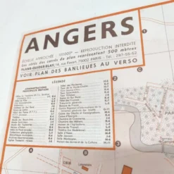 Carte vintage Angers 74x54cm