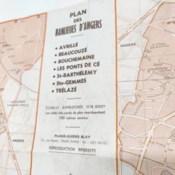 Carte vintage Angers 74x54cm