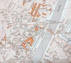 Carte vintage Angers 74x54cm