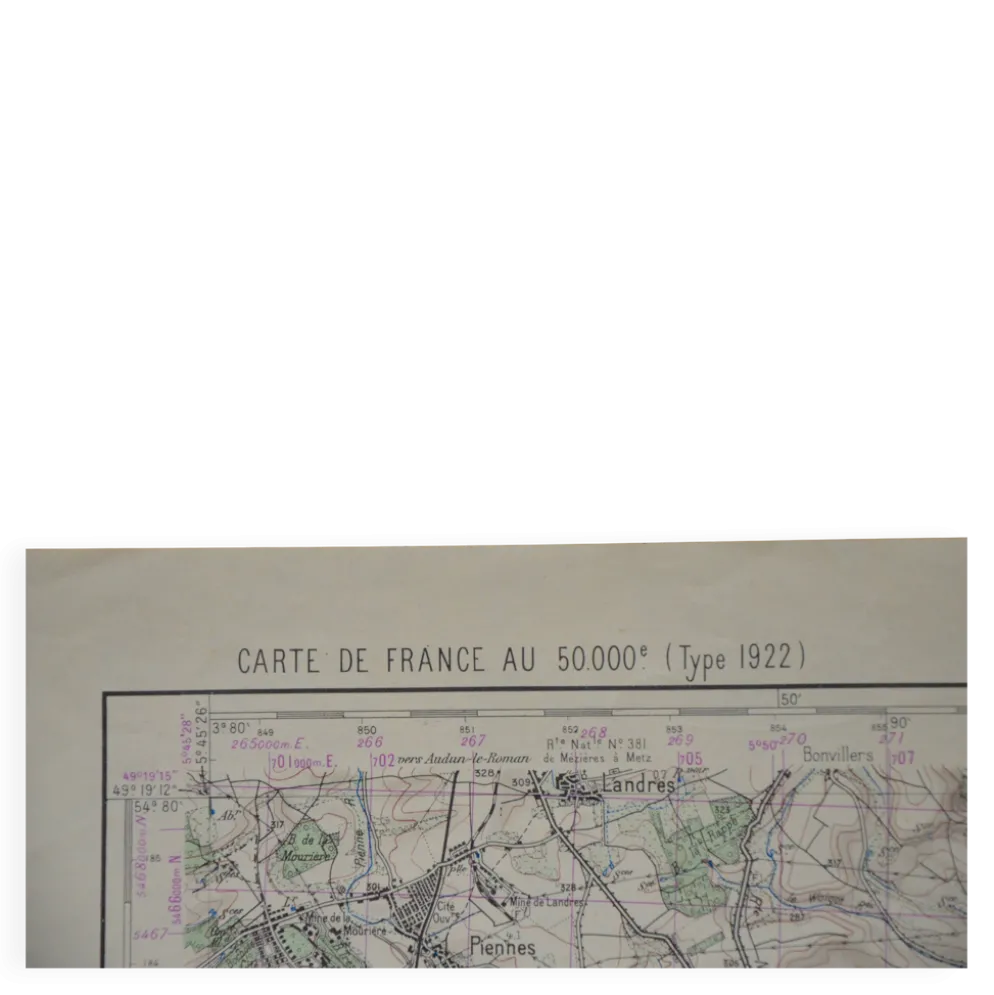 Carte vintage de Briey