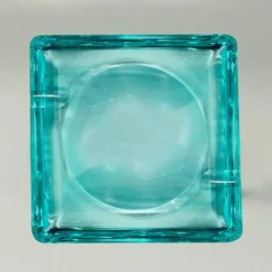 Cendrier aquamarine des années 1970 par Fontana Arte. Fabriqué en Italie.