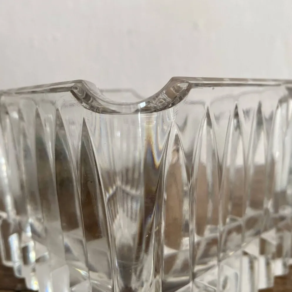 Cendrier carré en cristal épais années 70-80