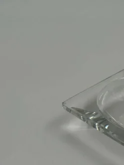 Cendrier carré vintage en verre cristal lourd