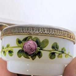Cendrier de poche Napoléon III en opaline et métal